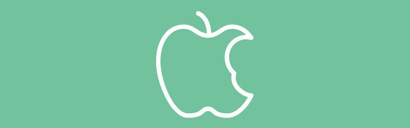 Ikon af æble der er taget en bid af