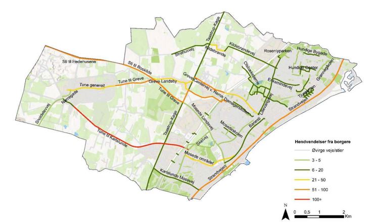 Oversigt over utrygge cykelpassager i kommunen