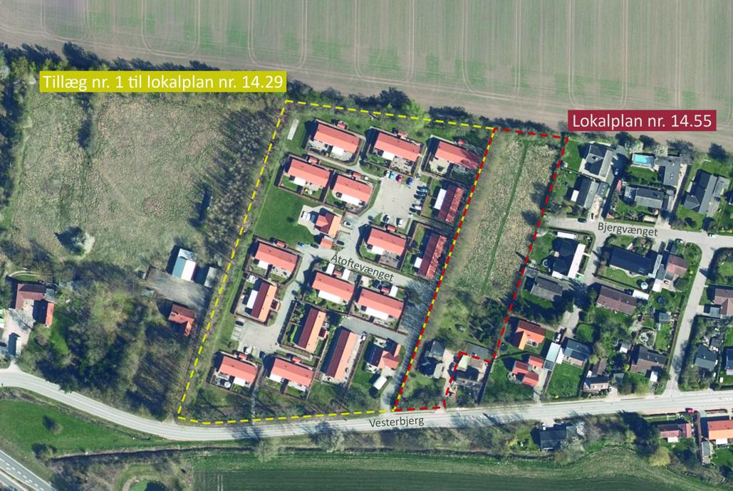 Luftfoto af lp. 14.55 og tillæg nr. 1 til 14.29