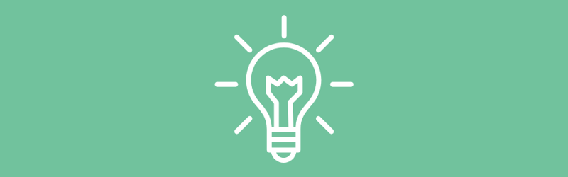 Ikon med en tændt lyspære