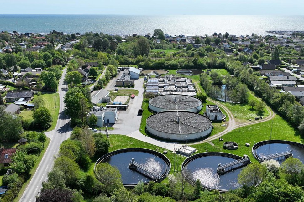 Dronefoto over Mosede renseanlæg