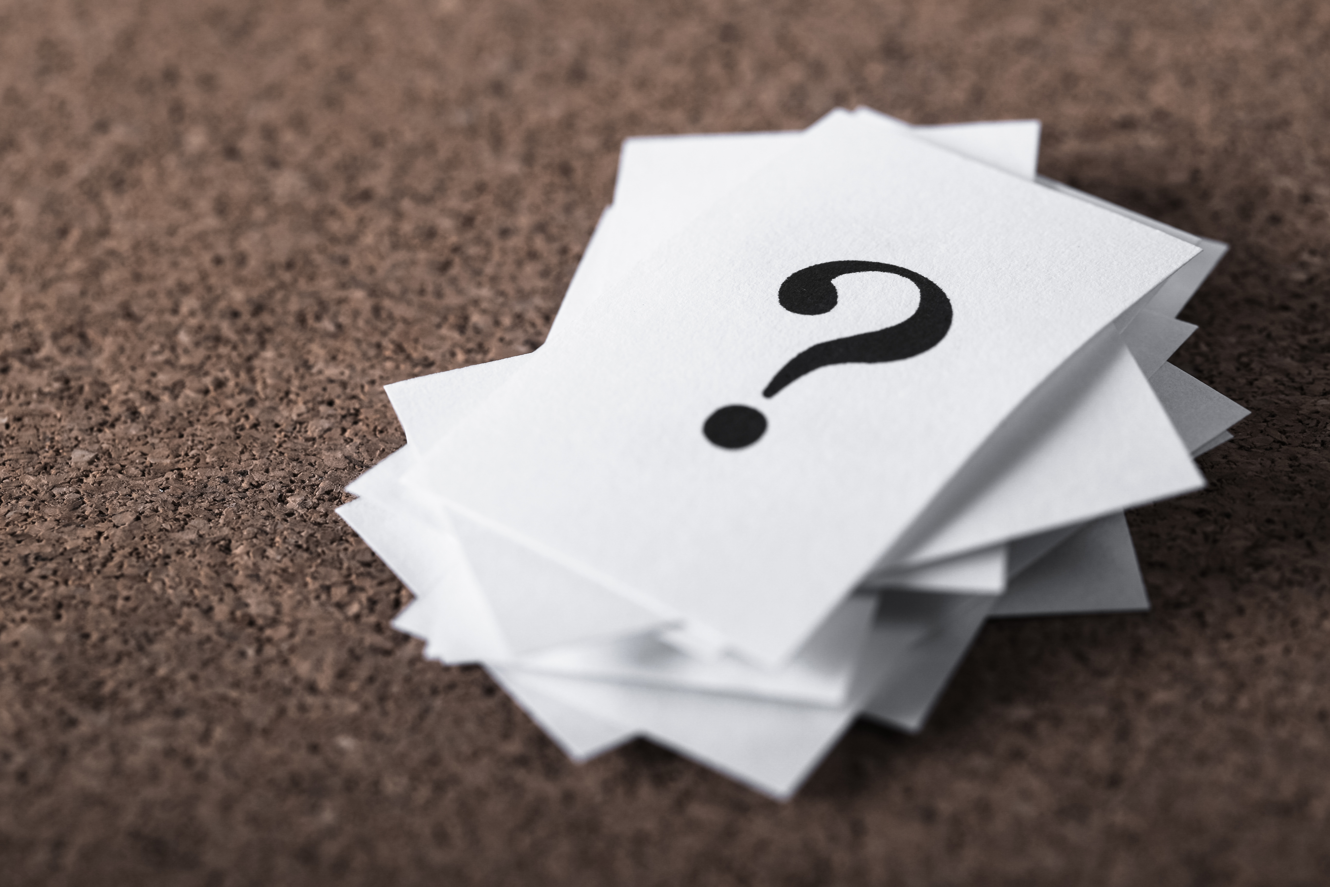 Kort med spørgsmålstegn