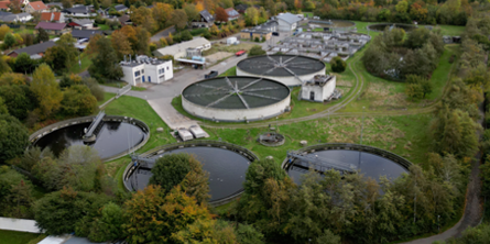 Dronefoto af Mosede renseanlæg