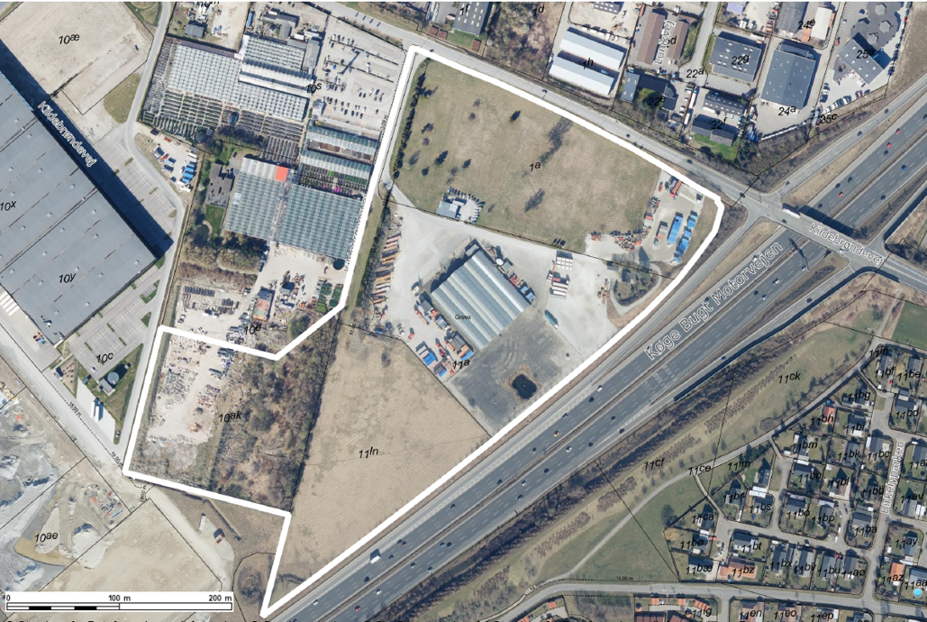 Oversigtskort over Kildebrøndevej 60 til forslag for Lokalplan nr. 11.59 for transport- og distributionserhverv